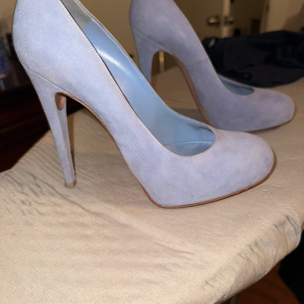 Gianvito Rossi Light Blue Suede Heels